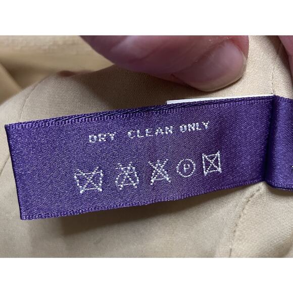 Ralph Lauren Purple Label Beige Silk Beaded Jacket 12 Button Front - Picture 13 of 15